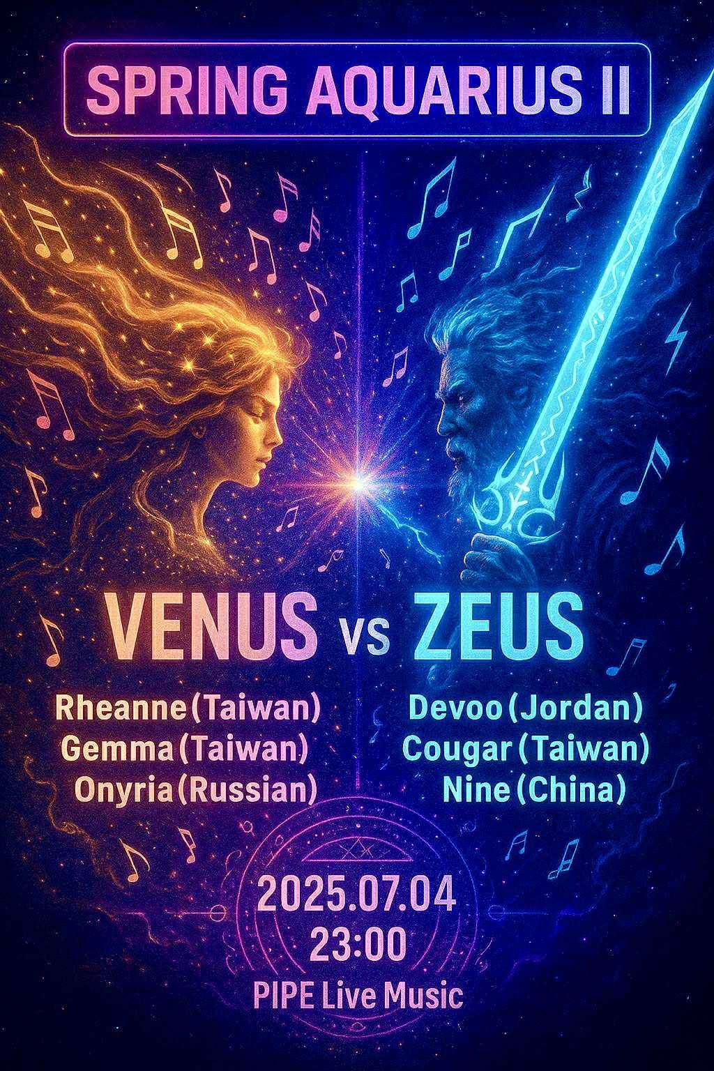 SPRING AQUARIUS II VENUS VS&nbsp;ZEUS